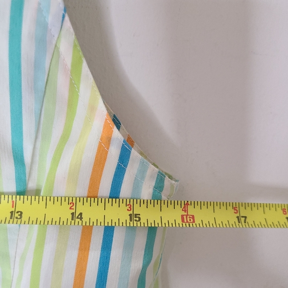 Lilly Pulitzer Vintage WHITE LABEL Multi Color Striped Sleeveless Wrap Top Sz 2 - Picture 9 of 11